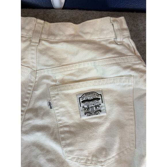 Vintage Levis Pants Womens Size 27 White Canvas High Waist Comfort Relaxed - Picture 9 of 10